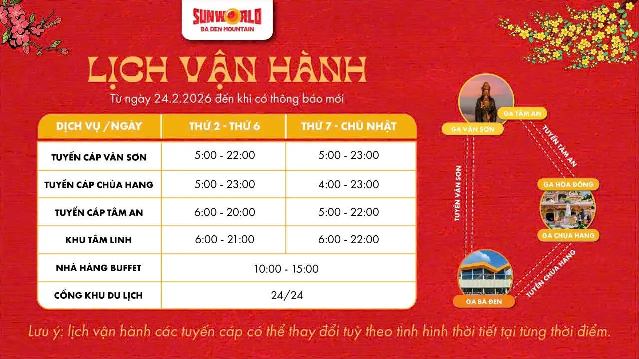 giờ mở cửa Núi Bà Đen