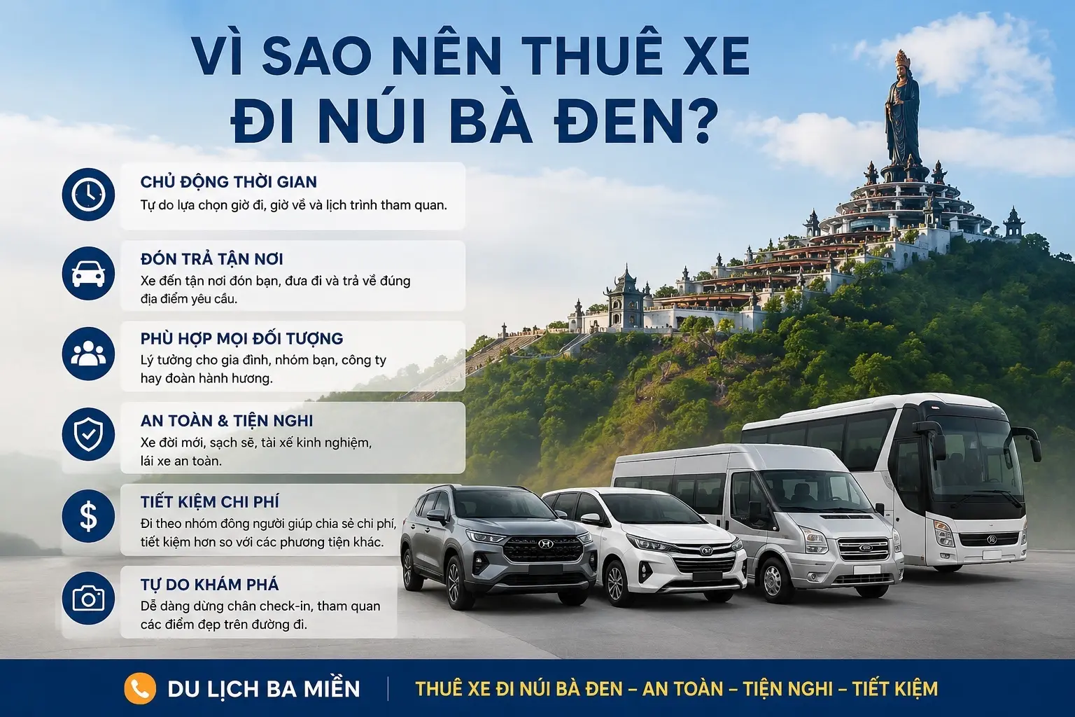Thuê xe Long Thành đi Núi Bà Đen