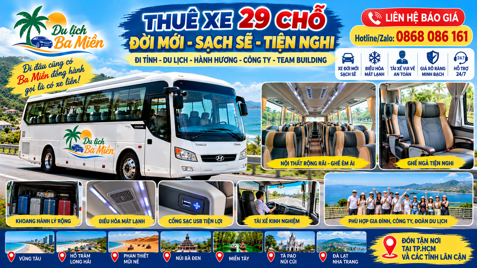 Thuê Xe 29 Chỗ Đi Tỉnh