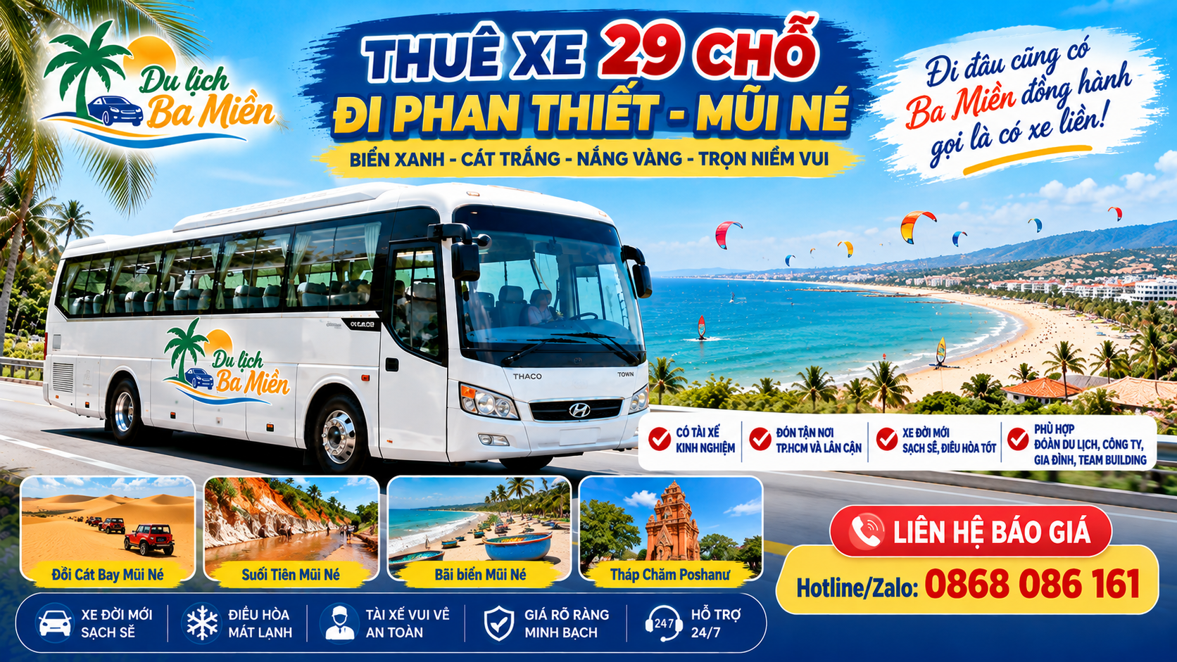 Thuê xe 29 chỗ đi Phan Thiết – Mũi Né