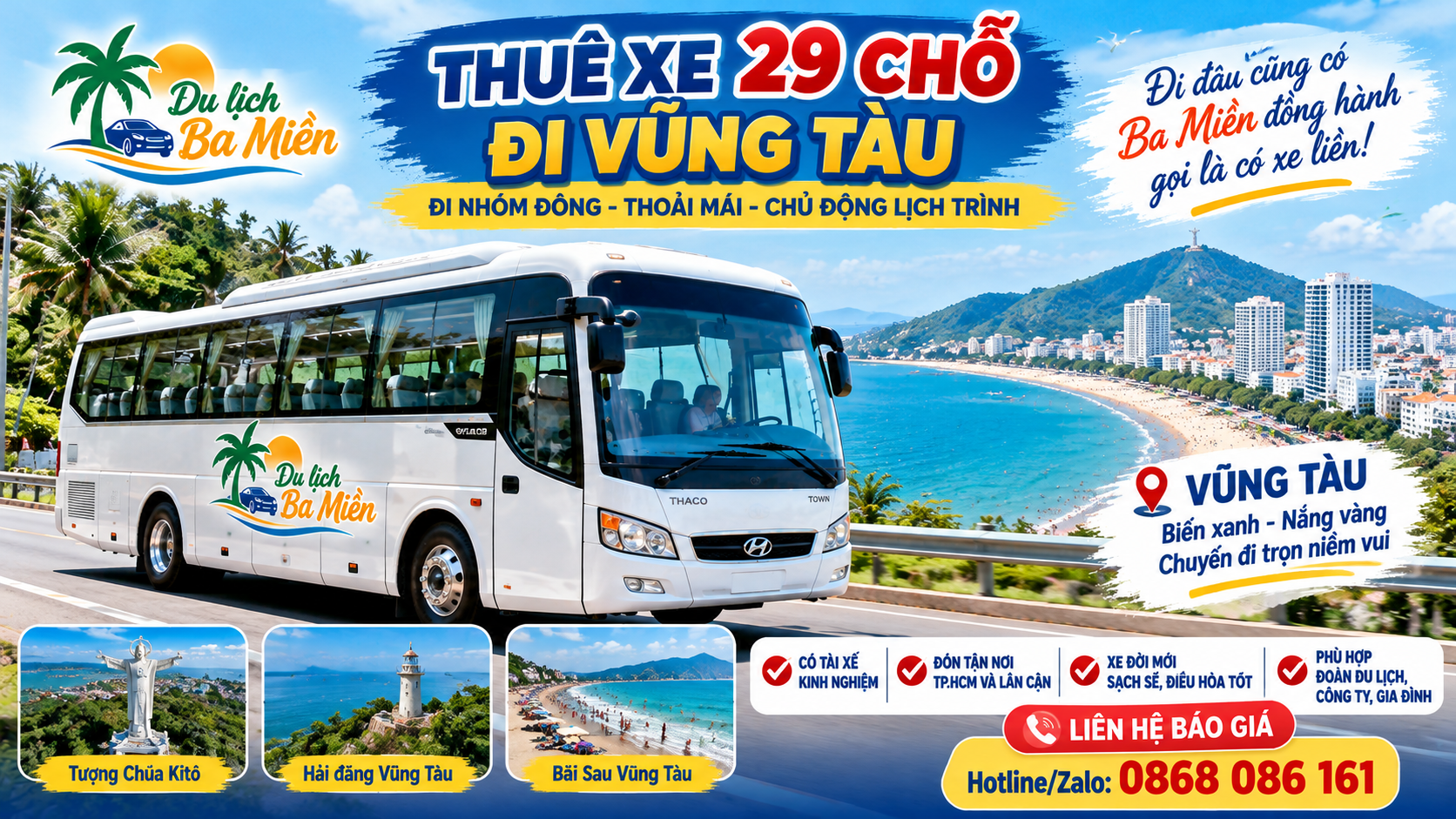 Thuê xe 29 chỗ đi Vũng Tàu