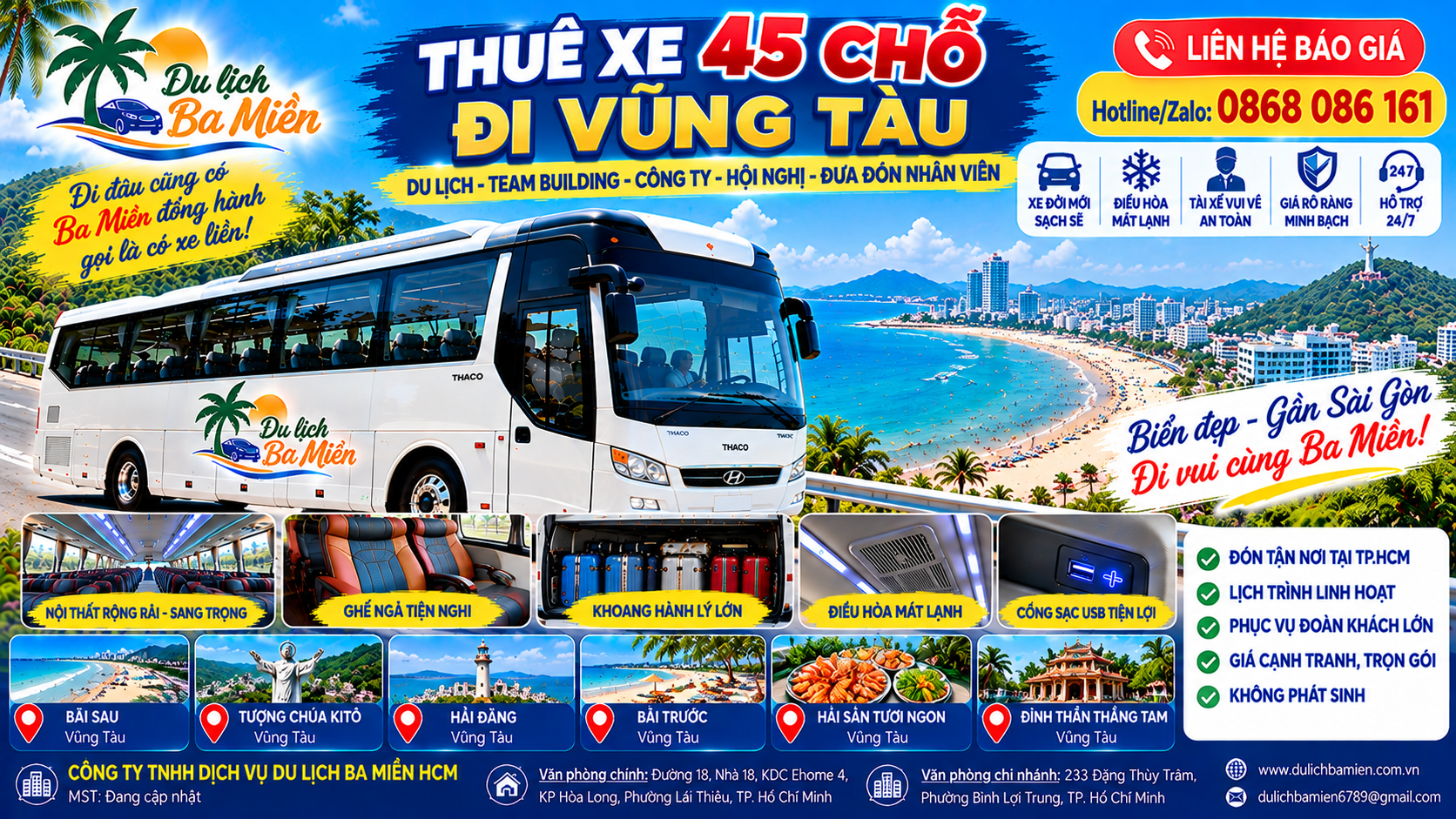 Thuê Xe 45 Chỗ Đi Vũng Tàu