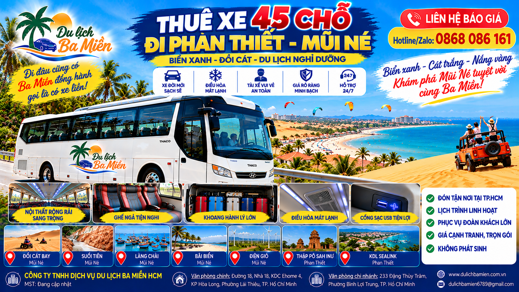 Thuê Xe 45 Chỗ Đi Phan Thiết – Mũi Né