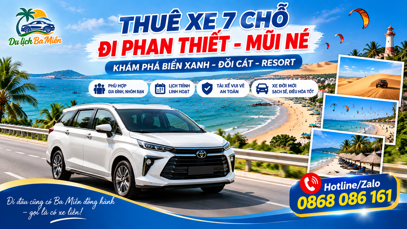Thuê xe 7 chỗ đi Phan Thiết – Mũi Né