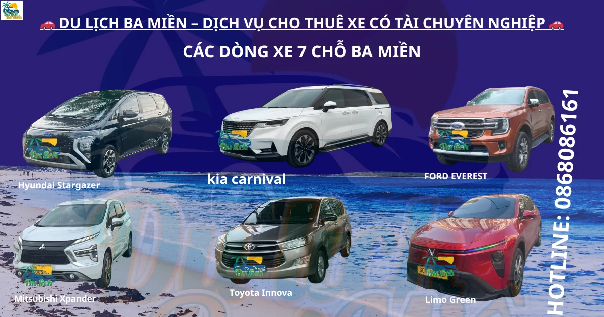 7-seater car rental with driver in Ho Chi Minh City